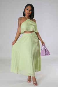 Halter Top + Maxi Skirt 2pcs Set