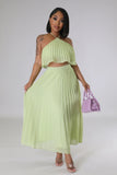 Halter Top + Maxi Skirt 2pcs Set