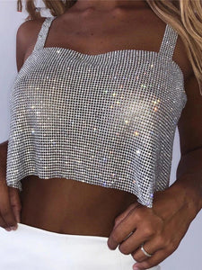 Bling Rhinestones Party Crop Top - Veira Trending Shop