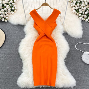 Knit Sleeveless Midi Dress - Veira Trending Shop