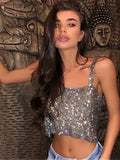 Bling Rhinestones Party Crop Top - Veira Trending Shop