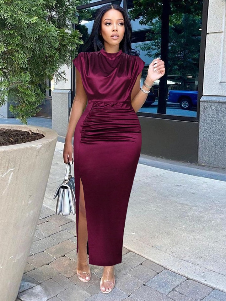 Pleated Elegant Long Dress - Veira Trending Shop