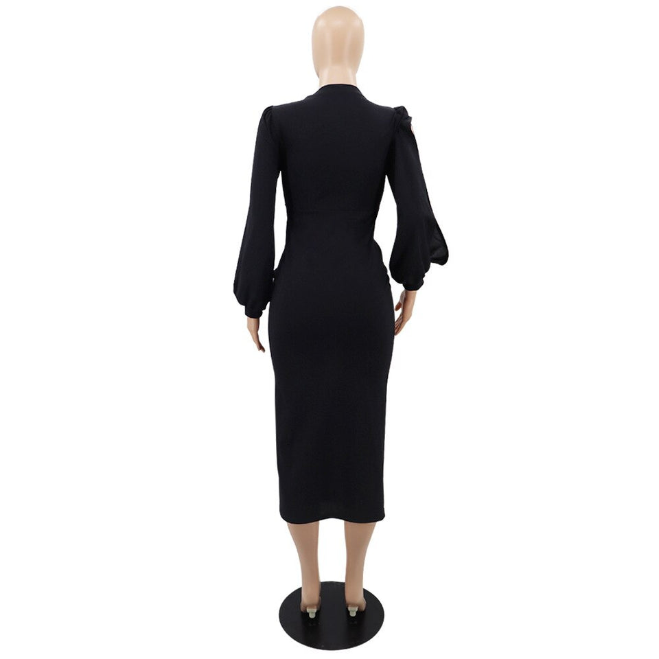 Long Sleeve Casual Dress - Veira Trending Shop
