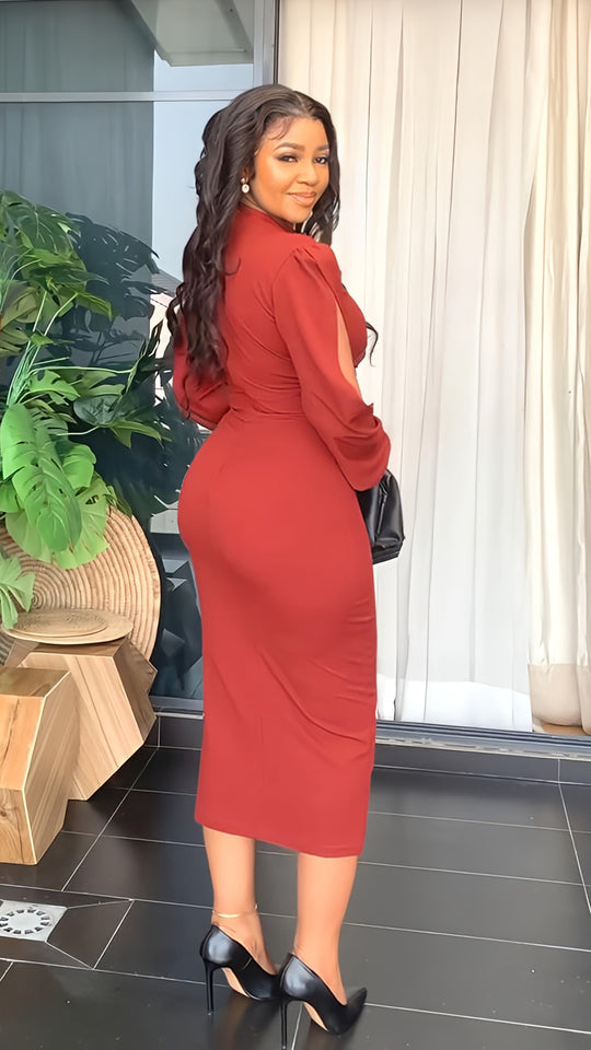 Long Sleeve Casual Dress - Veira Trending Shop