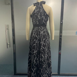 Sleeveless Art Print Jumpsuit