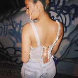 Bling Rhinestones Party Crop Top - Veira Trending Shop