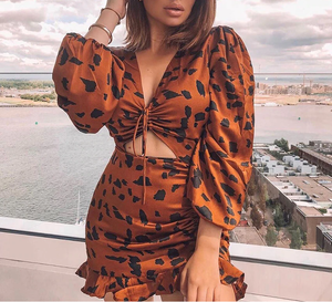 Puff Sleeve Mini Dress - Veira Trending Shop