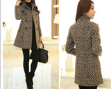 Elegant Turtleneck Plaid Coat - Veira Trending Shop