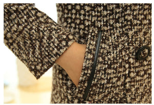 Elegant Turtleneck Plaid Coat - Veira Trending Shop