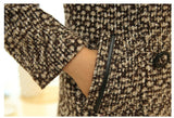 Elegant Turtleneck Plaid Coat - Veira Trending Shop