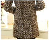 Elegant Turtleneck Plaid Coat - Veira Trending Shop