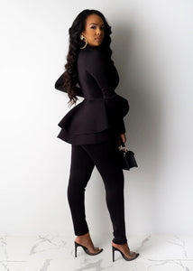 Long Sleeve Blazers 2Pcs Office Set - Veira Trending Shop