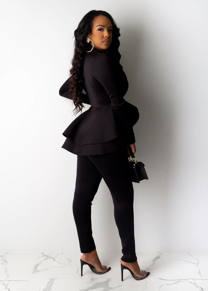 Long Sleeve Blazers 2Pcs Office Set - Veira Trending Shop