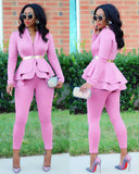 Long Sleeve Blazers 2Pcs Office Set - Veira Trending Shop