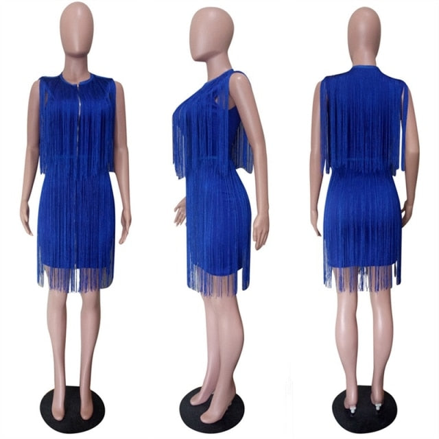Tassel Fringe Elegant Party Dress - Veira Trending Shop