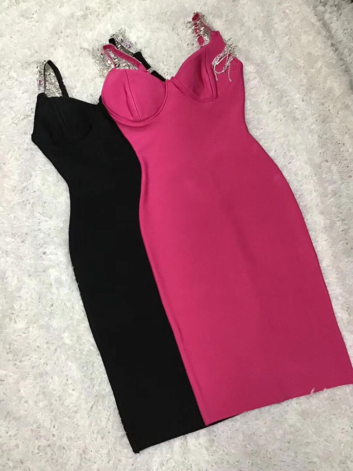 Tassel Sleeve Slip Bandage Dress - Veira Trending Shop