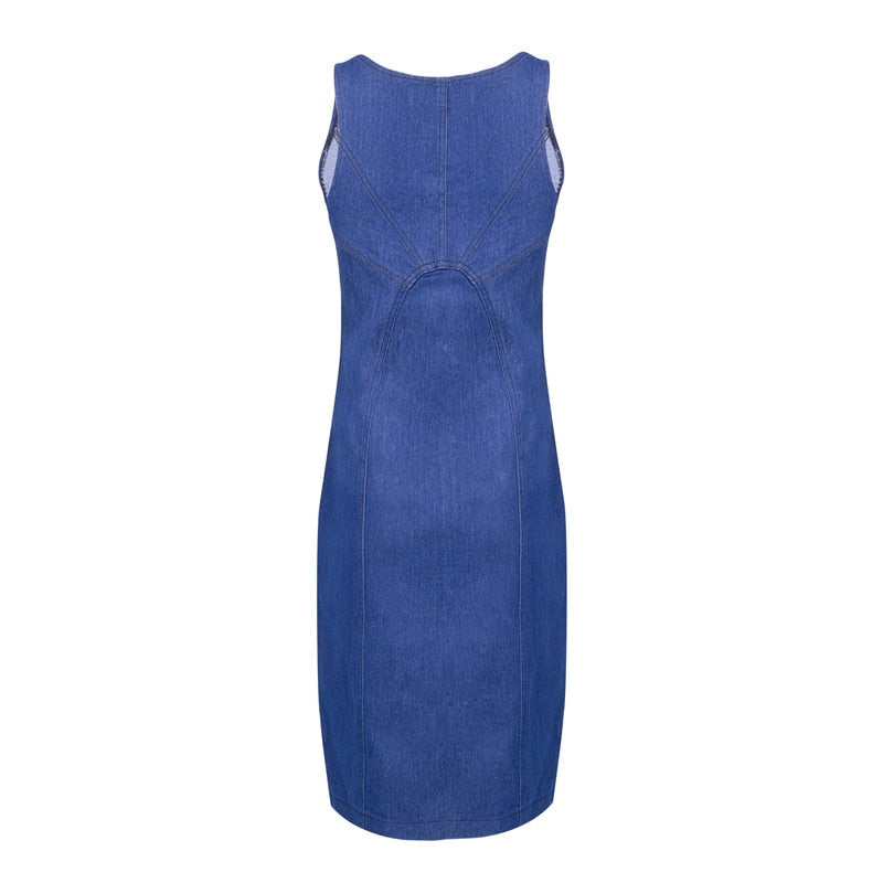 Slim Zipper Denim Dress - Veira Trending Shop
