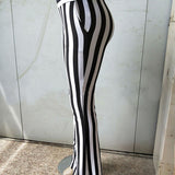 Elegant Striped High Waist Pants - Veira Trending Shop