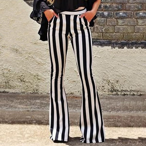 Elegant Striped High Waist Pants - Veira Trending Shop