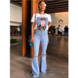High Waist Flare Ripped Jeans - Veira Trending Shop