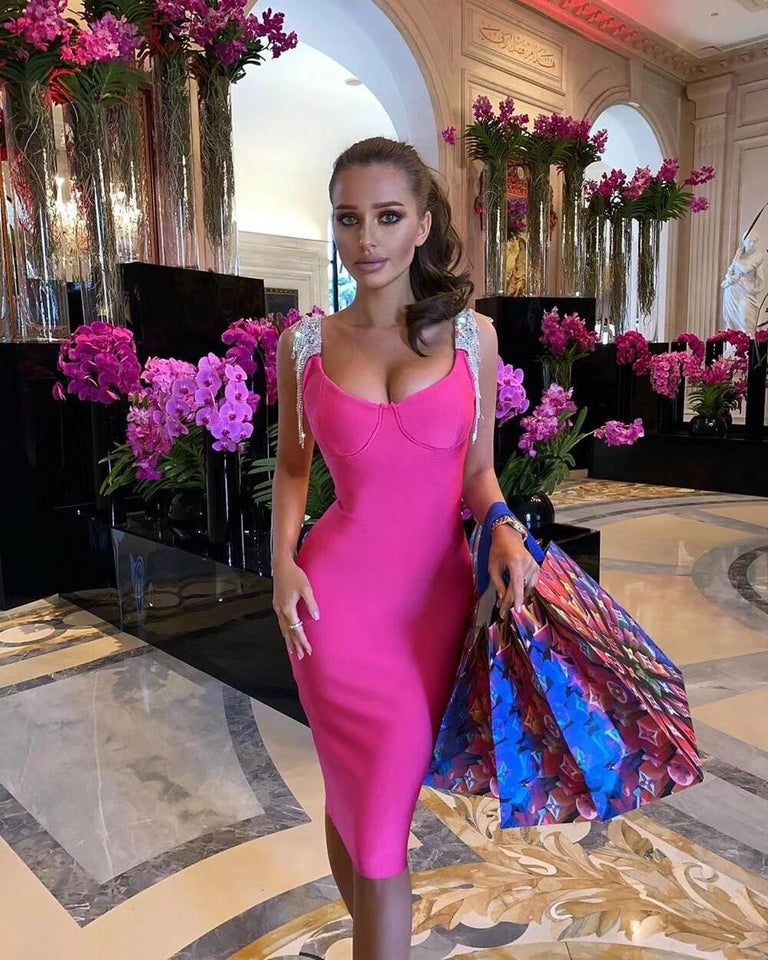 Tassel Sleeve Slip Bandage Dress - Veira Trending Shop