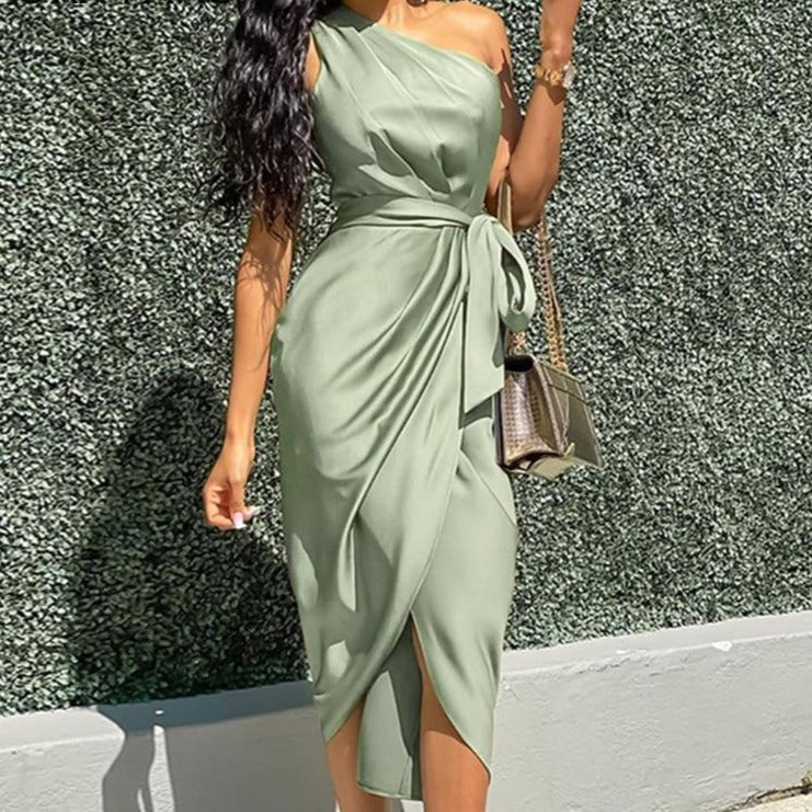 One Shoulder Party Dress - Veira Trending Shop