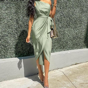 One Shoulder Party Dress - Veira Trending Shop
