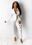 Long Sleeve Blazers 2Pcs Office Set - Veira Trending Shop