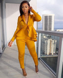 Long Sleeve Blazers 2Pcs Office Set - Veira Trending Shop
