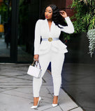 Long Sleeve Blazers 2Pcs Office Set - Veira Trending Shop