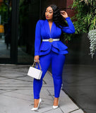 Long Sleeve Blazers 2Pcs Office Set - Veira Trending Shop