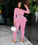 Long Sleeve Blazers 2Pcs Office Set - Veira Trending Shop