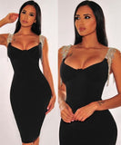 Tassel Sleeve Slip Bandage Dress - Veira Trending Shop
