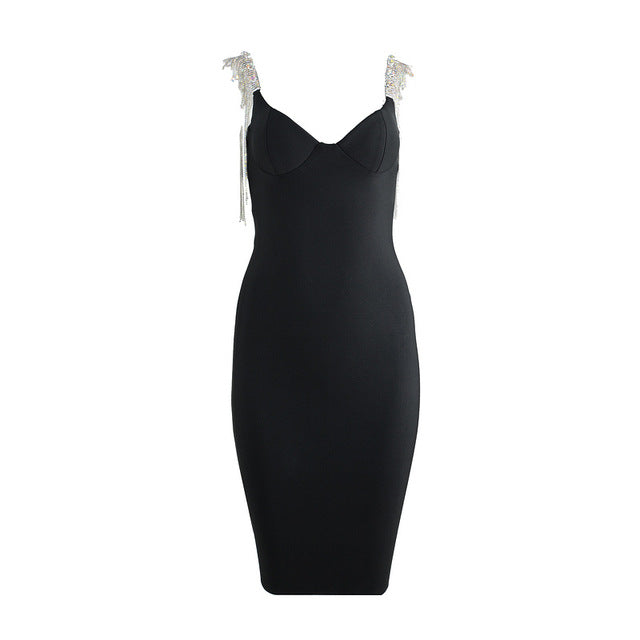 Tassel Sleeve Slip Bandage Dress - Veira Trending Shop