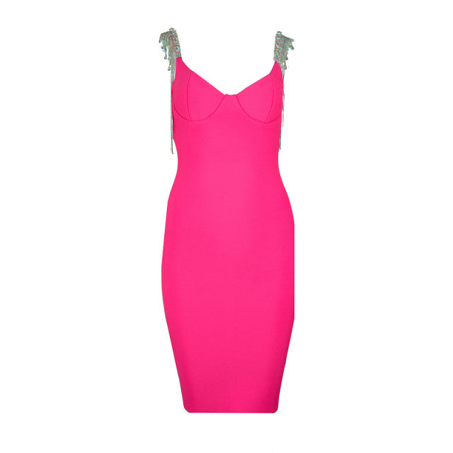 Tassel Sleeve Slip Bandage Dress - Veira Trending Shop