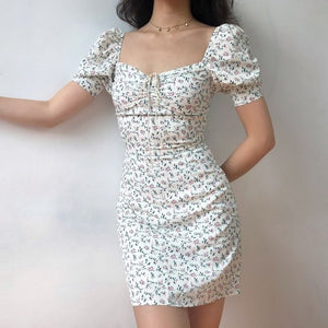 Floral Print Puff Sleeve Sundress - Veira Trending Shop
