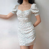 Floral Print Puff Sleeve Sundress - Veira Trending Shop