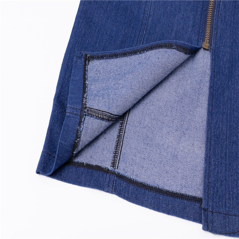Slim Zipper Denim Dress - Veira Trending Shop