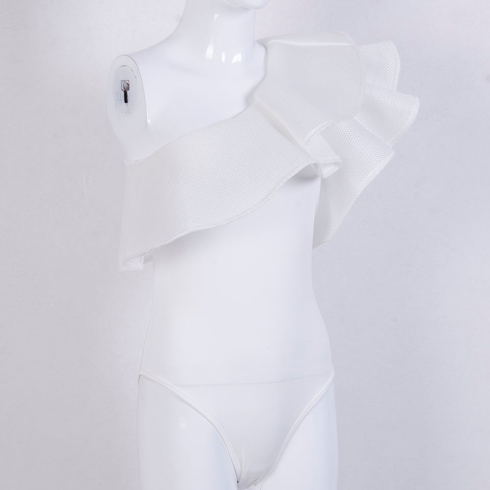 One Shoulder Ruffled Bodysuit - Veira Trending Shop