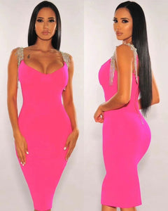 Tassel Sleeve Slip Bandage Dress - Veira Trending Shop