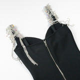 Tassel Sleeve Slip Bandage Dress - Veira Trending Shop