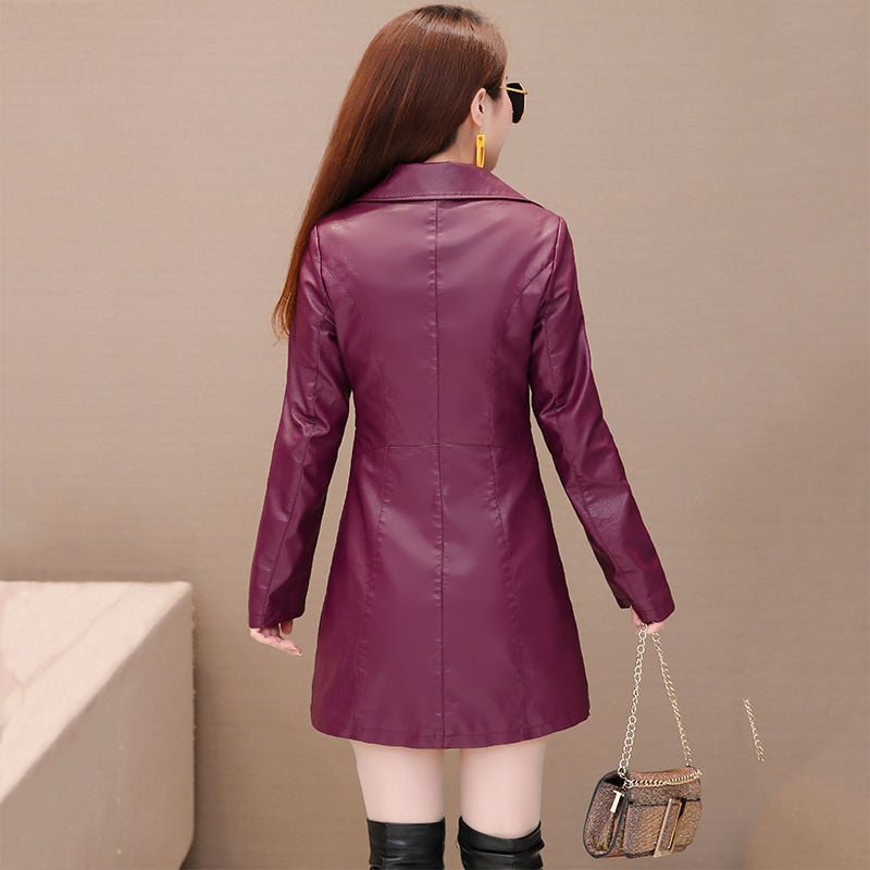 Faux Leather Blazer - Veira Trending Shop