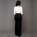 High Waist Pants with Botton Decor - Veira Trending Shop