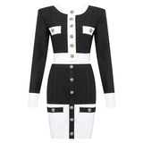 Patchwork Black White 2 Pieces Sets - Veira Trending Shop