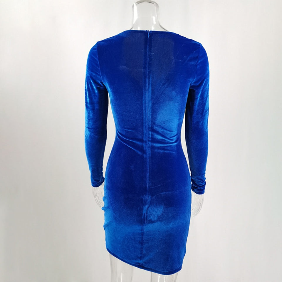 Velvet Draped Dress - Veira Trending Shop