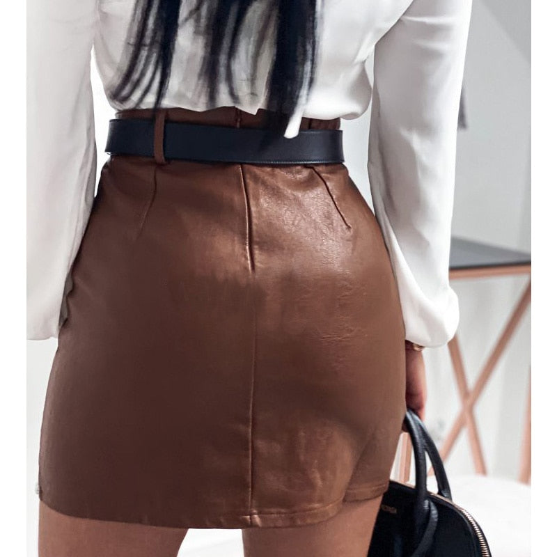 PU Leather Mini Skirt - Veira Trending Shop