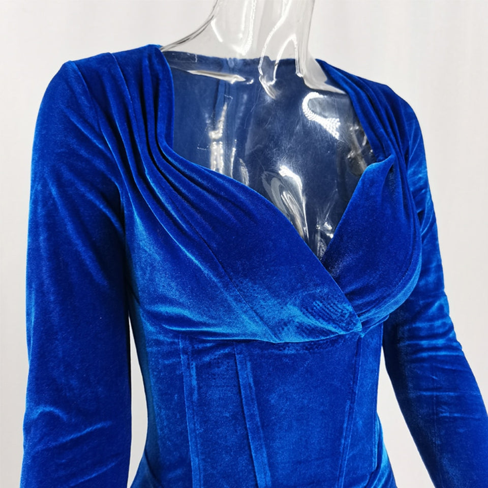 Velvet Draped Dress - Veira Trending Shop