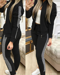 Zipper Top And Pants Set - Veira Trending Shop