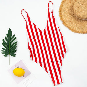 Backless Striped Swimsuit - Veira Trending Shop