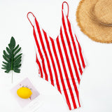 Backless Striped Swimsuit - Veira Trending Shop